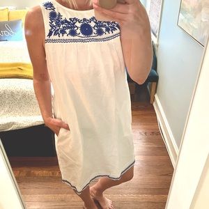 JCREW factory white linen dress size small.